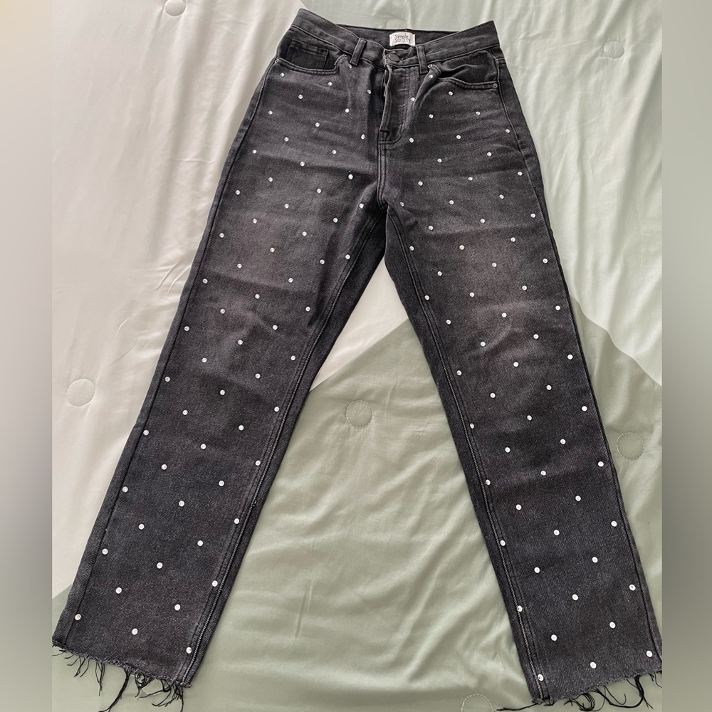 Simply Society Black Rhinestone Jeans